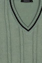 Light Greeen V-Neck Men's Sweater